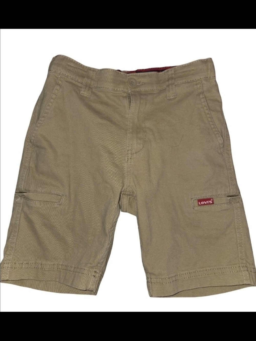 Levi's Tan Kids Cargo Shorts with Red Logo Tab